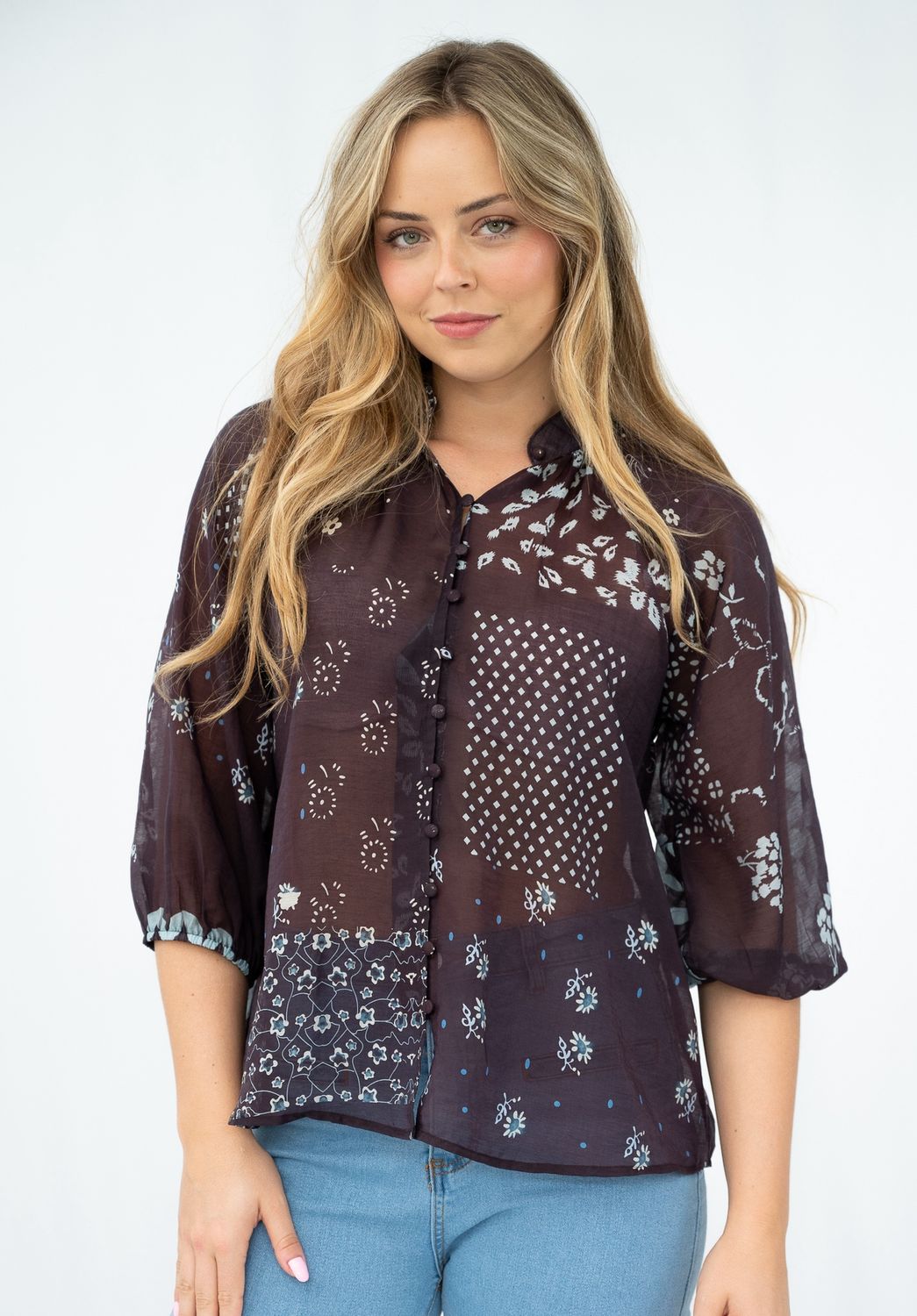 T2043H Patchwork Top