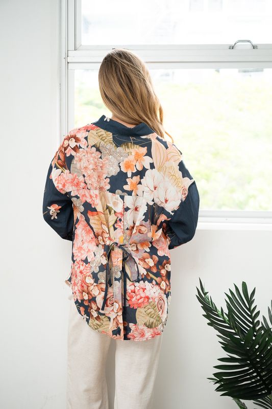 T2075A Flower back detail shirt