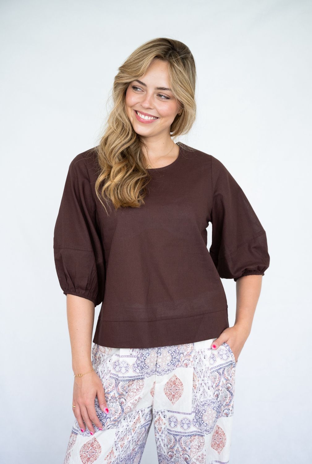 T1872 Linen Viscose panel Top