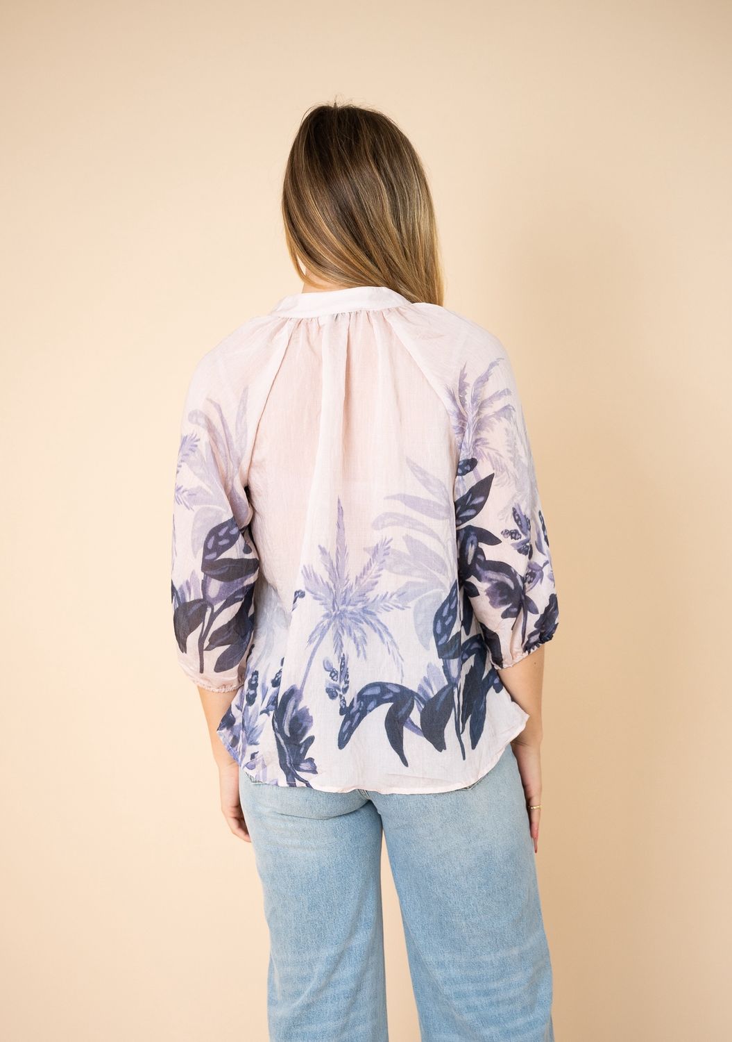 T2043 Flower Boarder Blouse