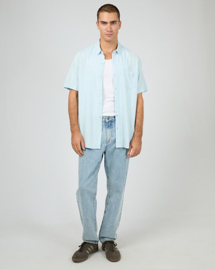 TEXTURED LINEN SS SHIRT