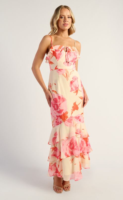 Floral Chiffon frill Dress