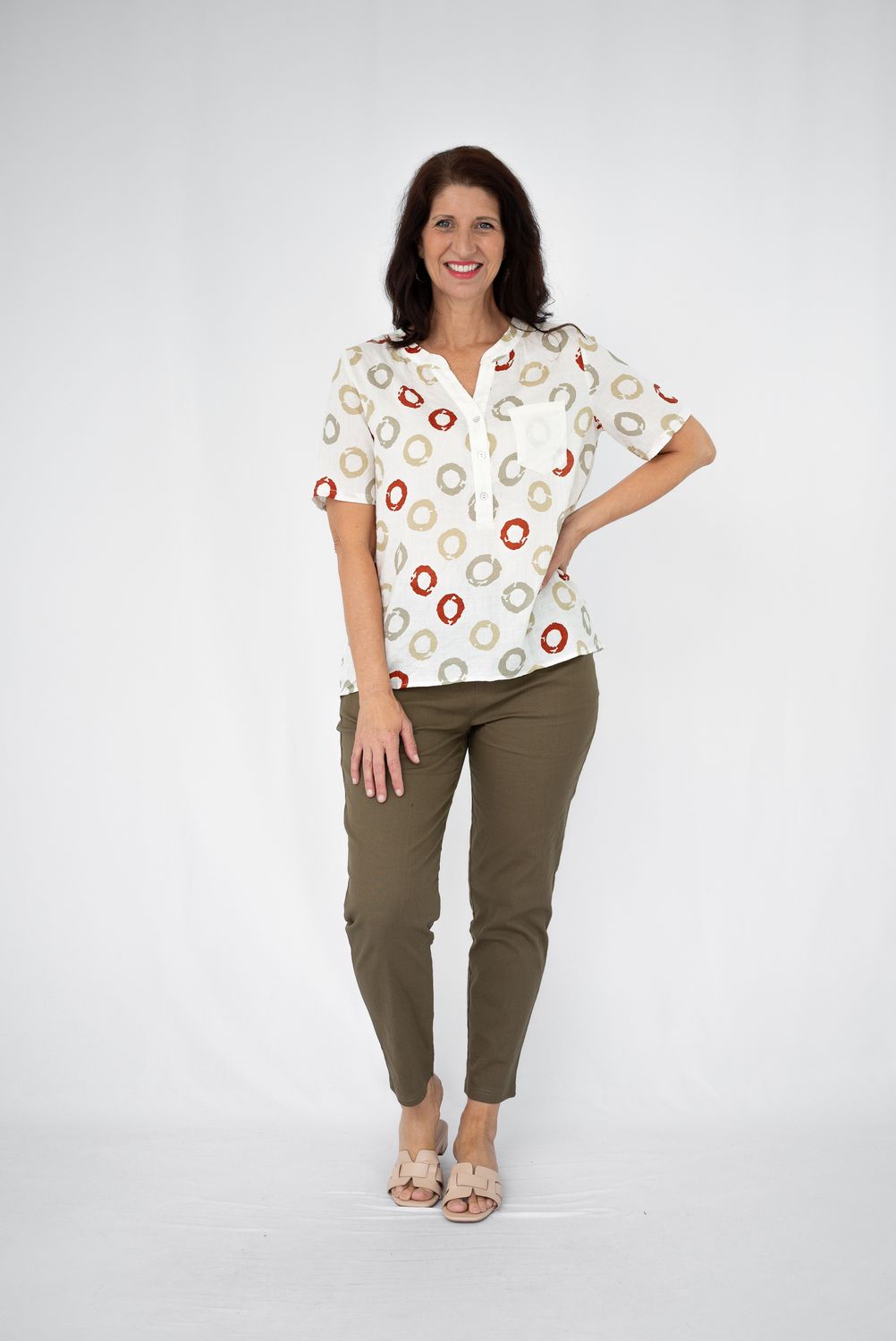 52058 Circular print Top