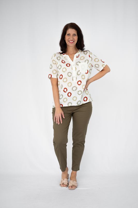 52058 Circular print Top
