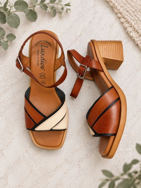 Luxdive Cuonat Heel- Cream/Tan/Black
