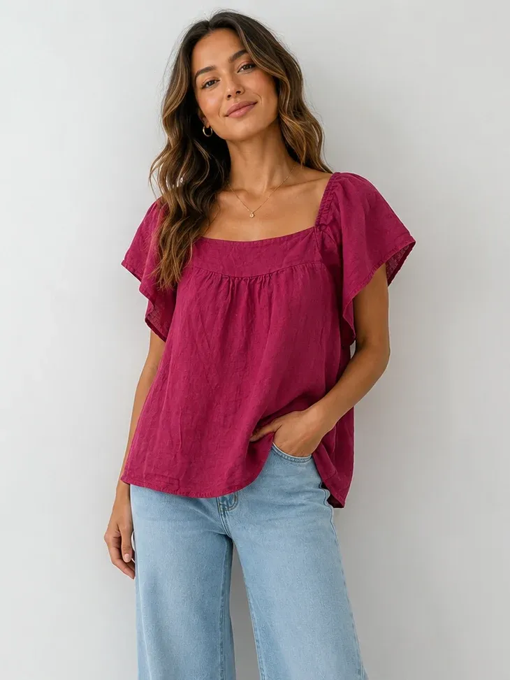 VLST451 (26C240) - FLUTTER SLEEVE TOP