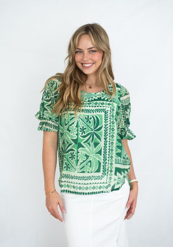 T1803-1D Aztec print Top