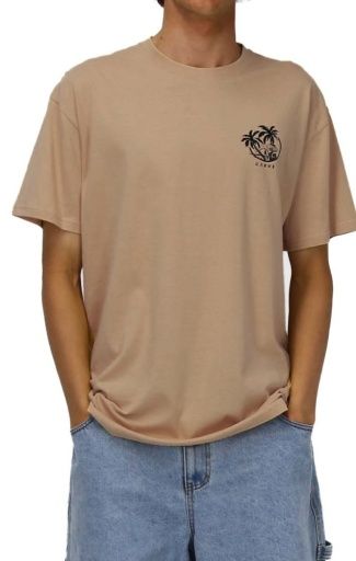 lost in paradise mens basic short sleeve tee, Colour: A-KHKI, Size: S