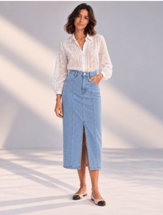 Wakee front split skirt