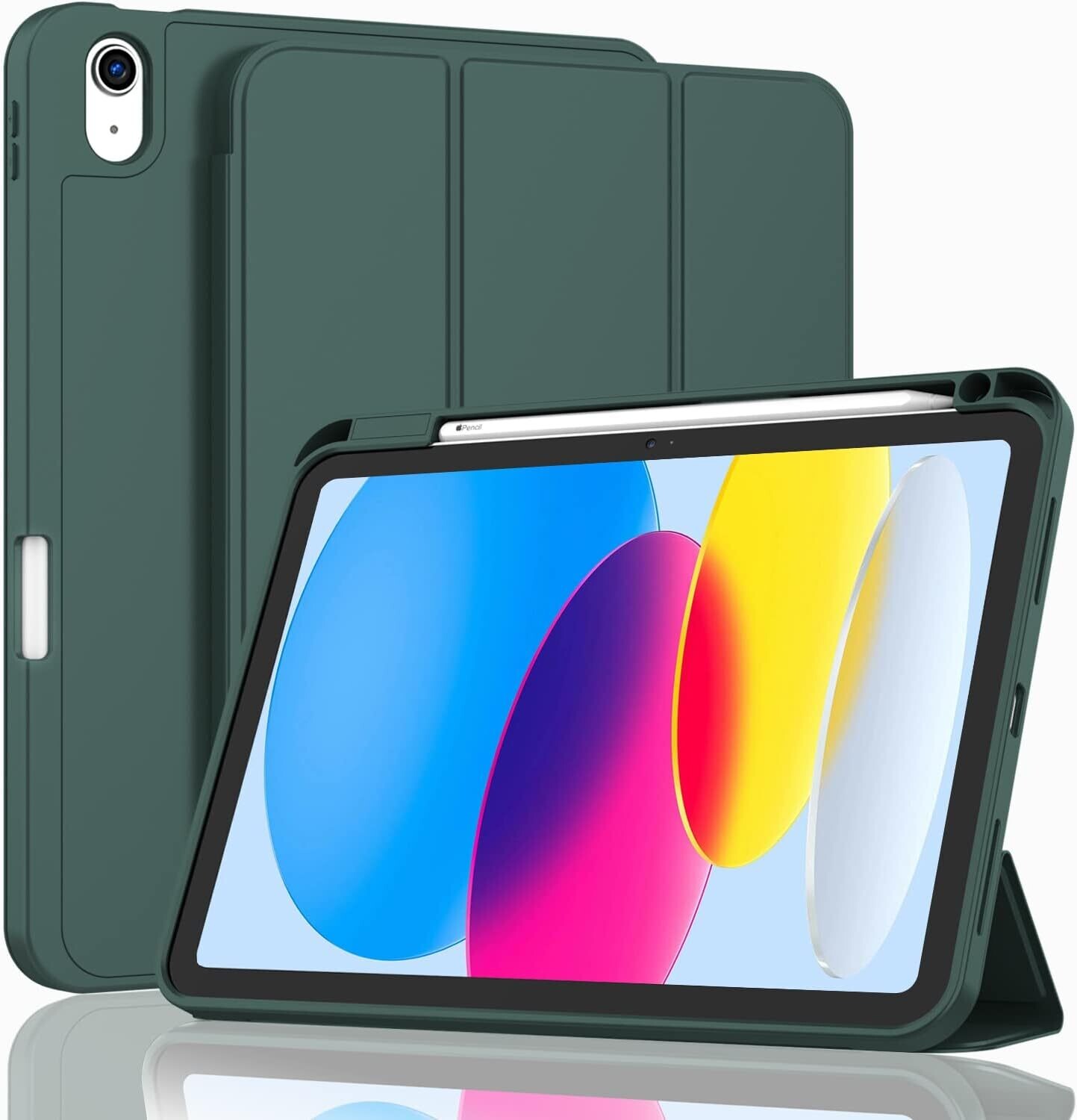 Funda para iPad de 10ª generación de 10.9 pulgadas 2022 con soporte para lápices Verde