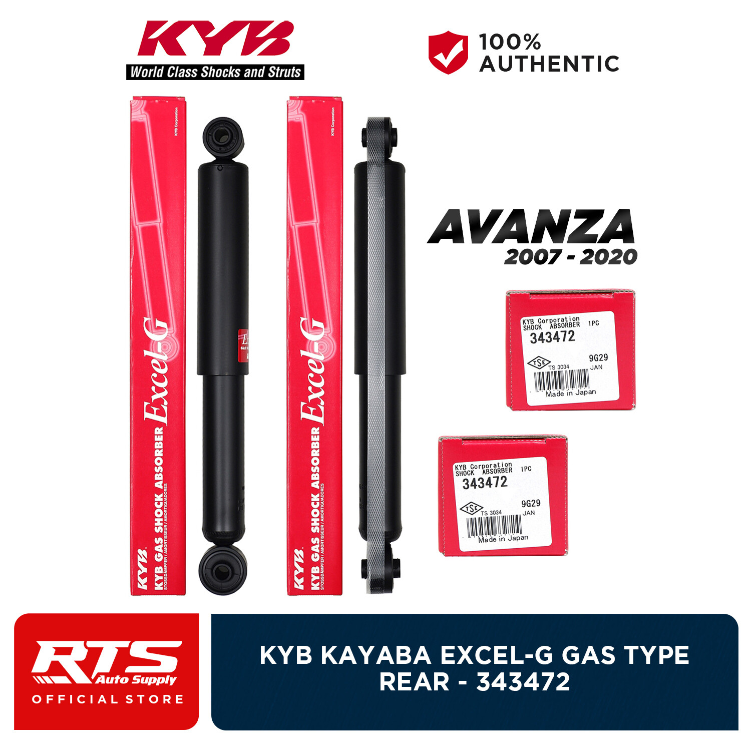 KYB Gas Shock Absorber x2