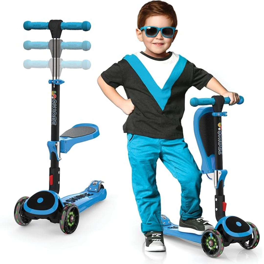 SKIDEE Kids Folding Scooter with Seat