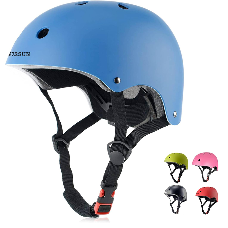 BURSUN Kids Bike Helmet Ventilation &amp; Adjustable Toddler Helmet for Ages 2-14 Kids Boys Girls Multi-Sport Helmet for Skateboard Roller Skateing Bicycle Scooter blance Bike