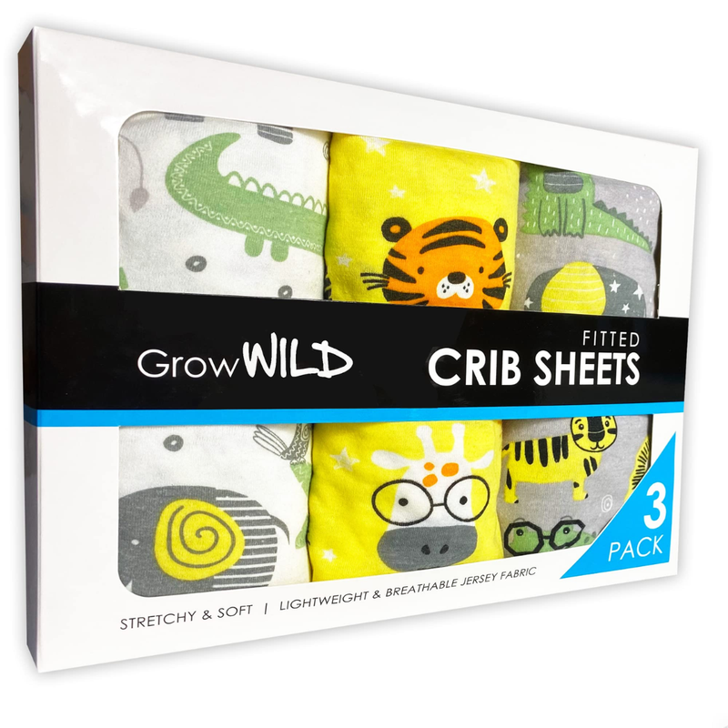 Woodland Grey Jersey Cotton Pack n Play Sheets – Set of 3 Mini Crib Sheets