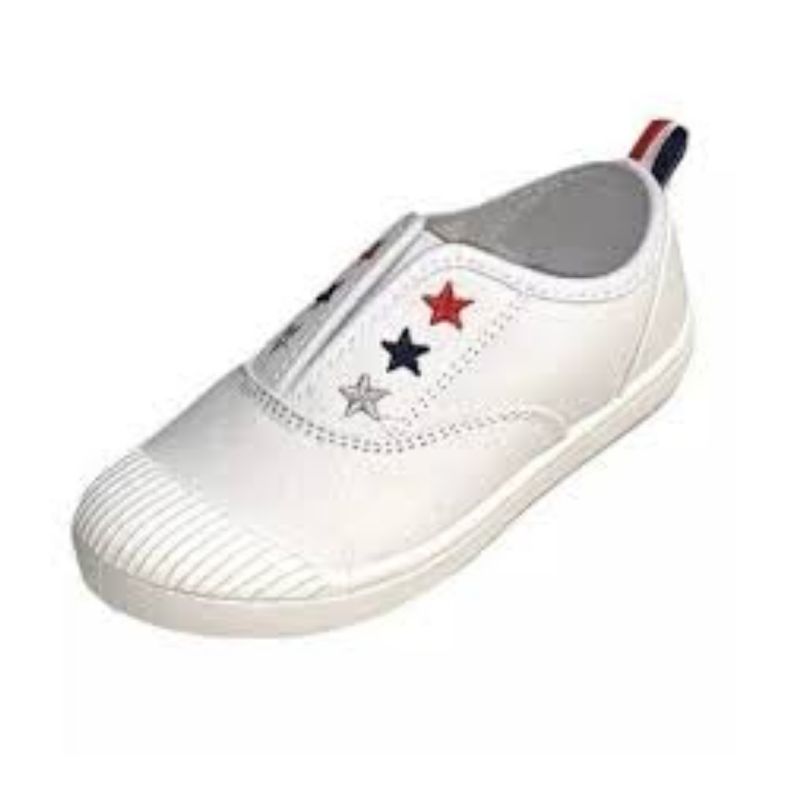 Cat &amp; Jack Canvas Shoes White Archer Patriotic Stars Toddler Girl