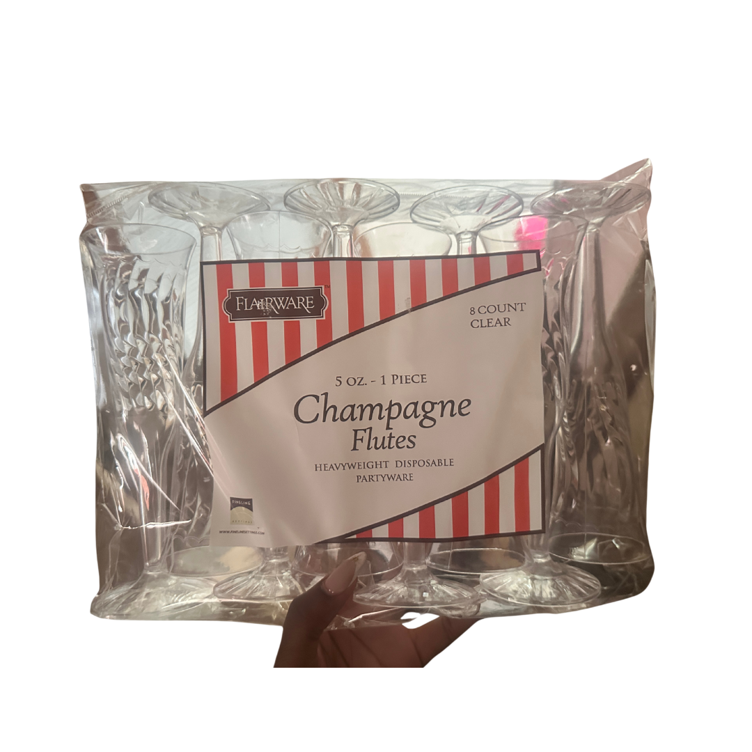 8 Pack 5oz Plastic Champagne Flutes