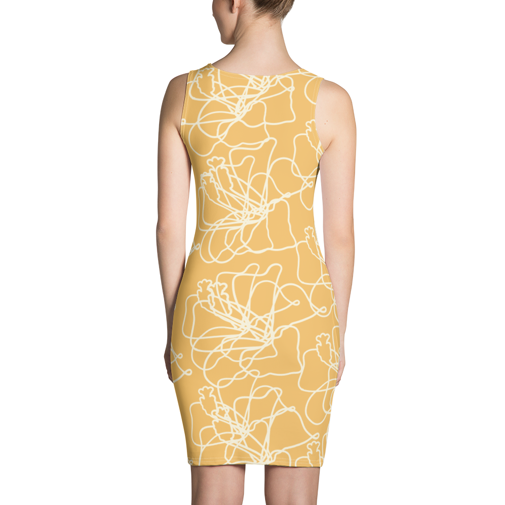 Sublimation Cut &amp; Sew Dress | Slick One Piece Yellow floral printed