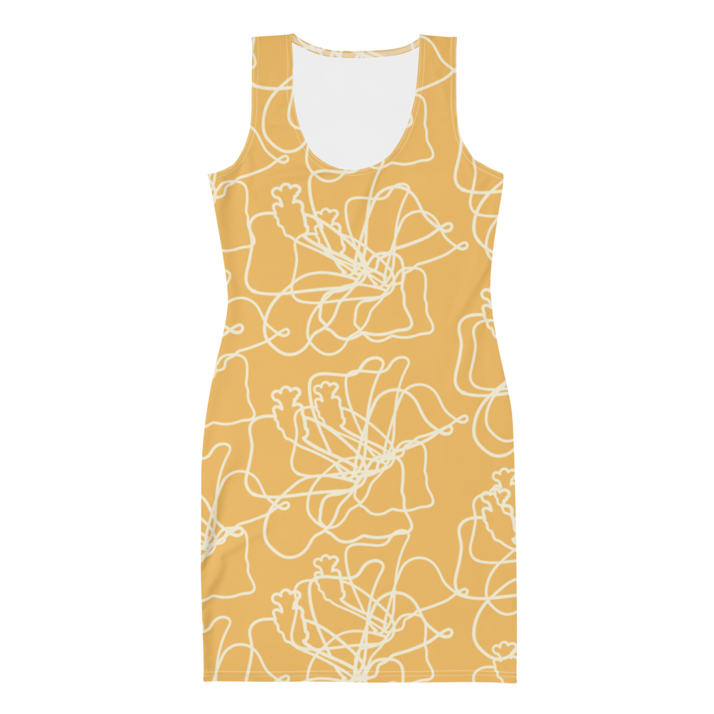 Sublimation Cut &amp; Sew Dress | Slick One Piece Yellow floral printed