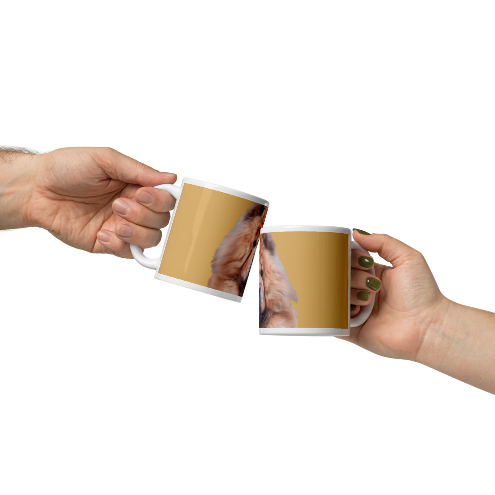 White glossy mug