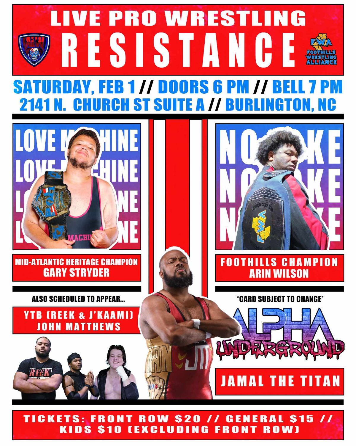 Alpha Underground Presents Resistance 2.1.25 GENERAL