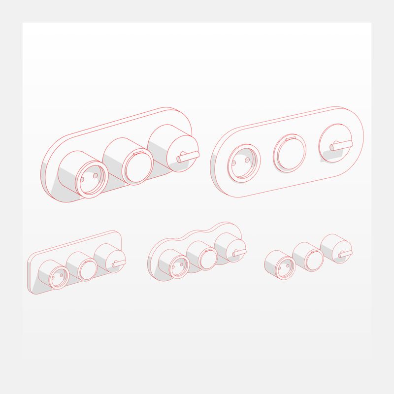 Retro-style Socket Revit Families