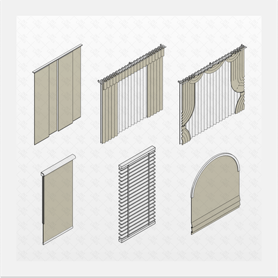 Сurtains and blinds Revit Families