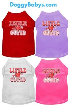 &quot;Little Cupid&quot; Screen print Pet Shirt Red, White, Pink and Lavender XSmall - XXXLarge