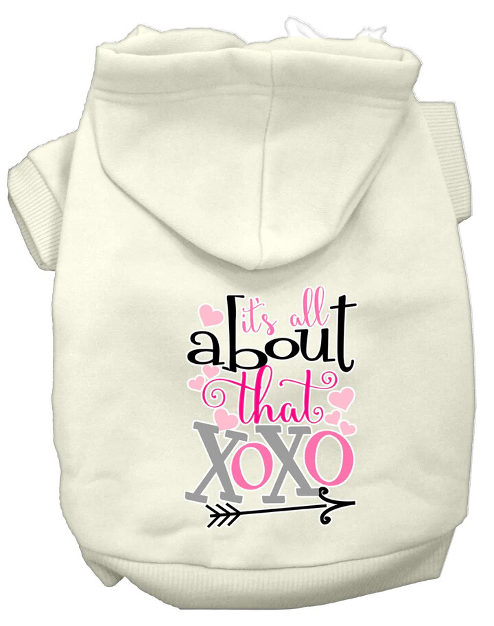 &quot;Its About That XOXO&quot; Dog or Cat Pet Hoodie - Various Colors sizes XSmall to  XXXLarge