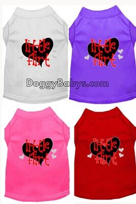 &quot;Little Flirt &quot; Screen print Pet Shirt Red, White, Pink and Purple XSmall - XXXLarge