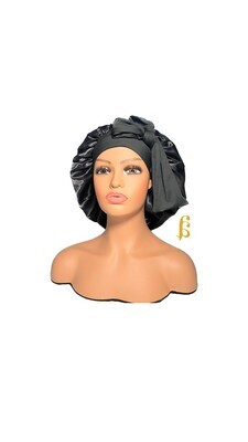 Black Edge Wrap Satin Bonnet