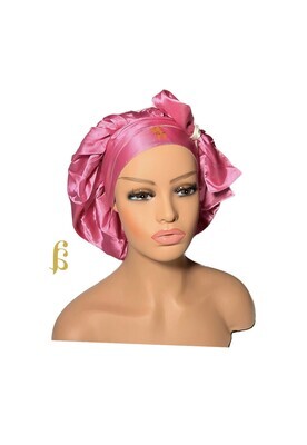 Bean Pink Satin Bonnet
