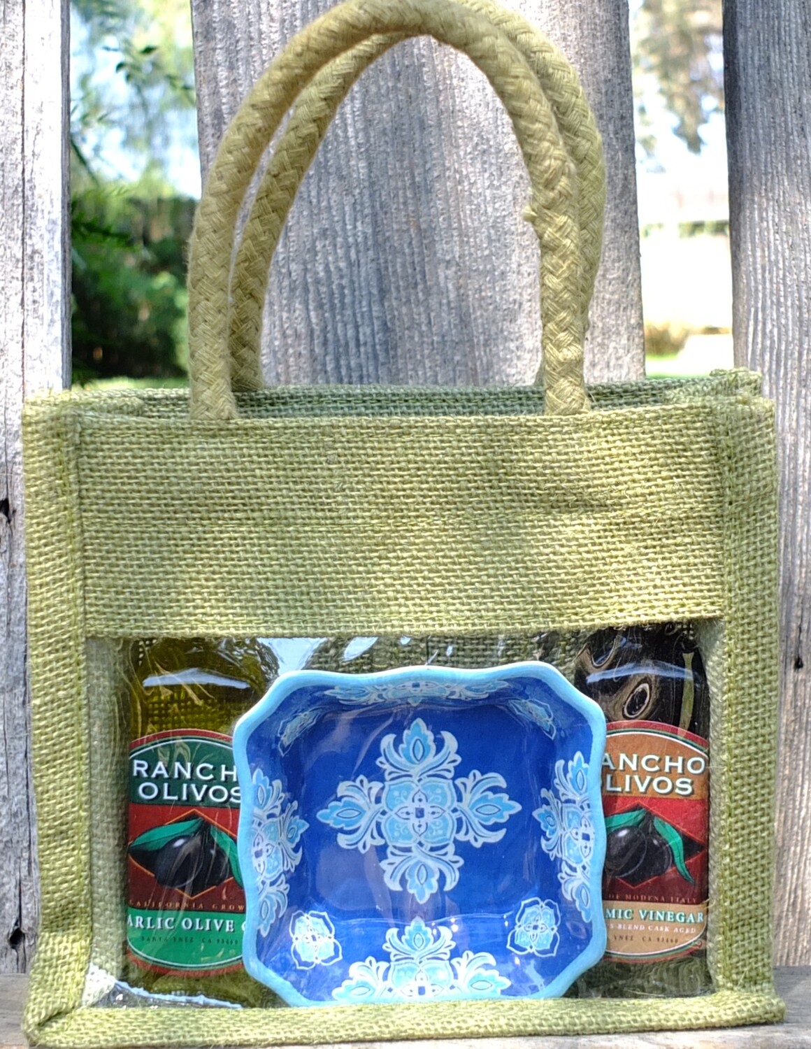 Two Mini-Bottles and Dipping Dish Gift Bag