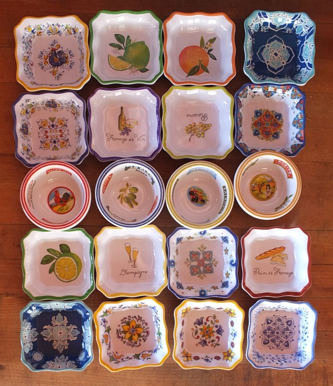 Italian Style Melamine Dipping Dishes