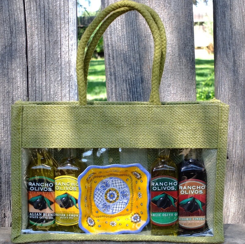 Dipping Dish and Four Mini-Bottles Gift Bag Dipping Dish and Four Mini-Bottles Gift Bag