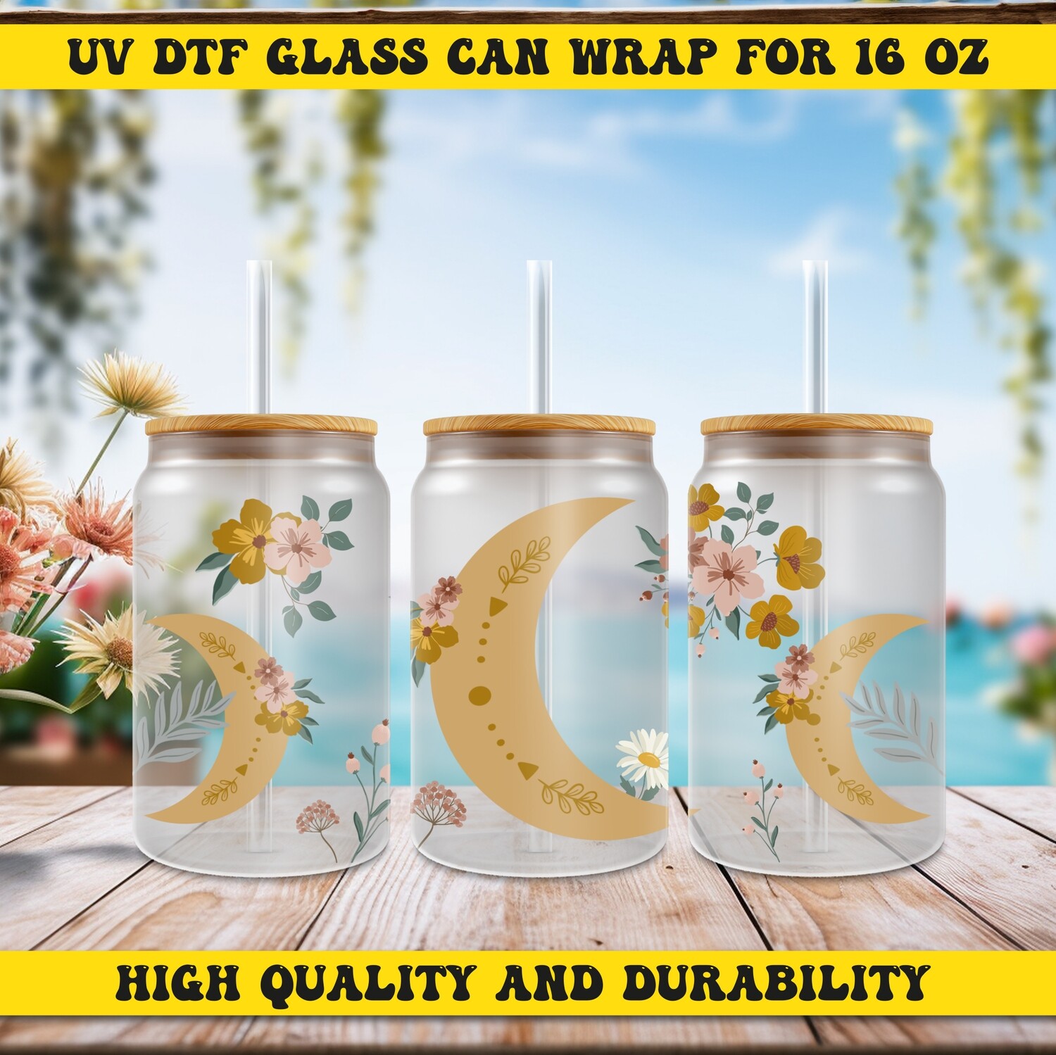 Cartoon Design UV DTF Ready To Apply for 16oz