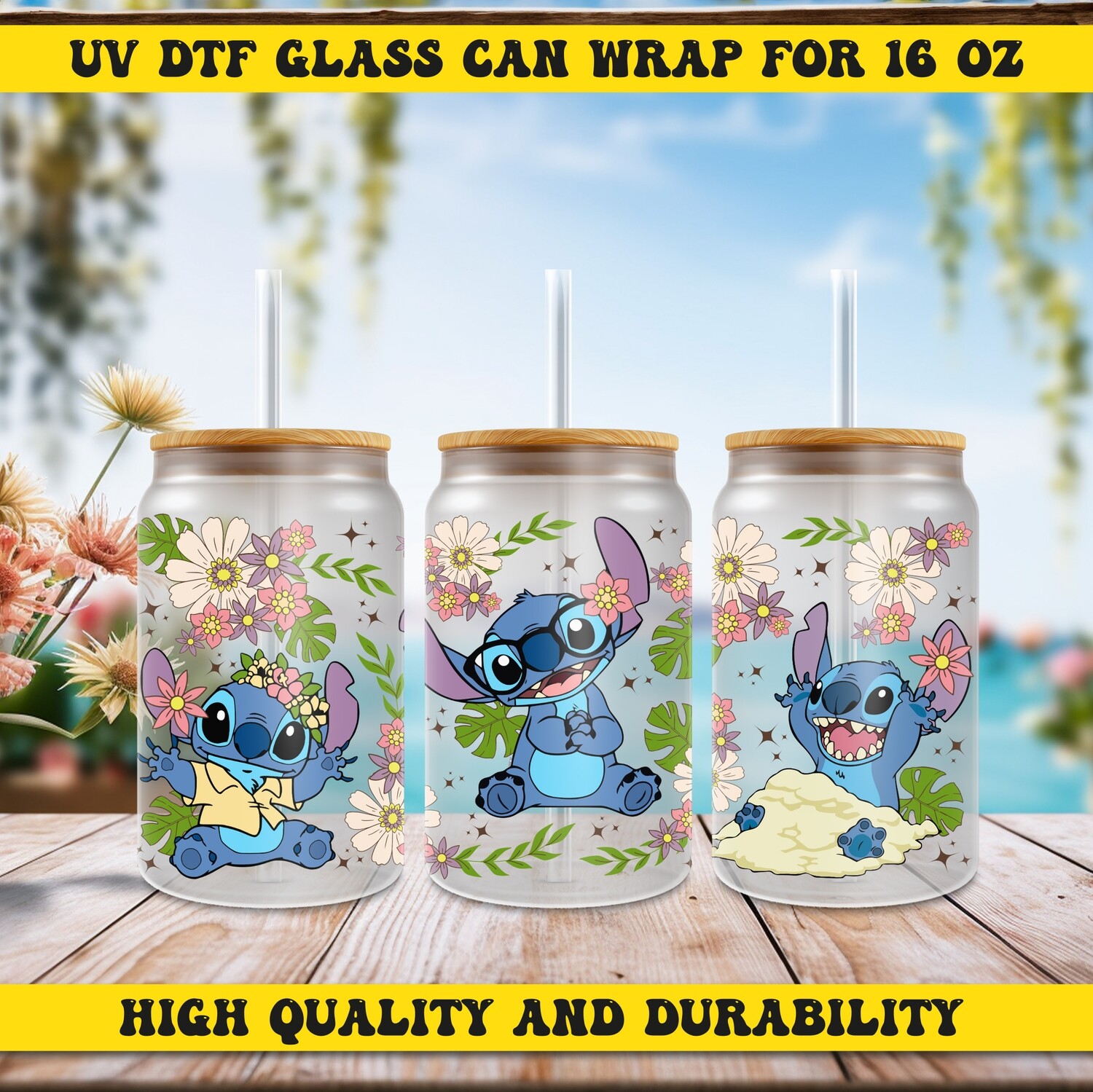 Cartoon Design UV DTF Ready To Apply for 16oz