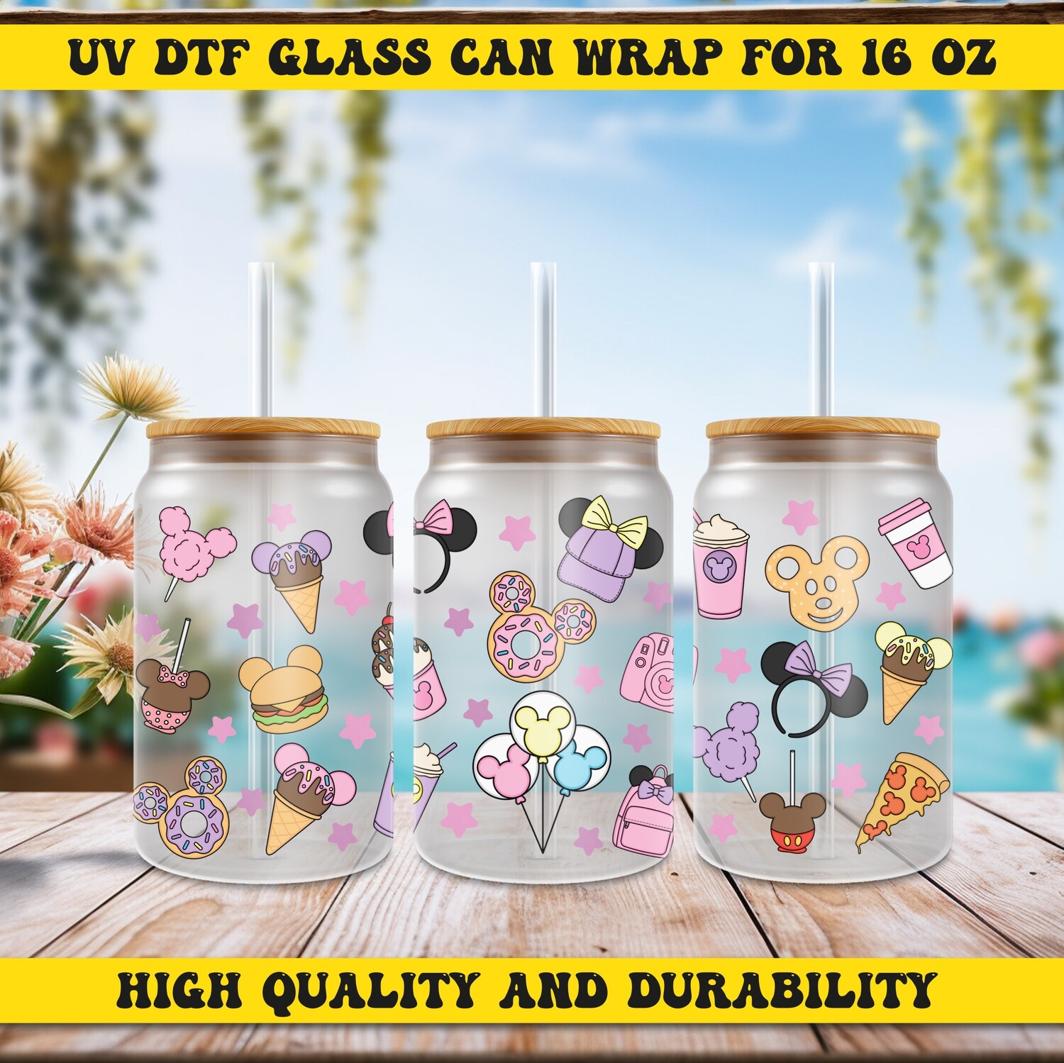 Cartoon Design UV DTF Ready To Apply for 16oz