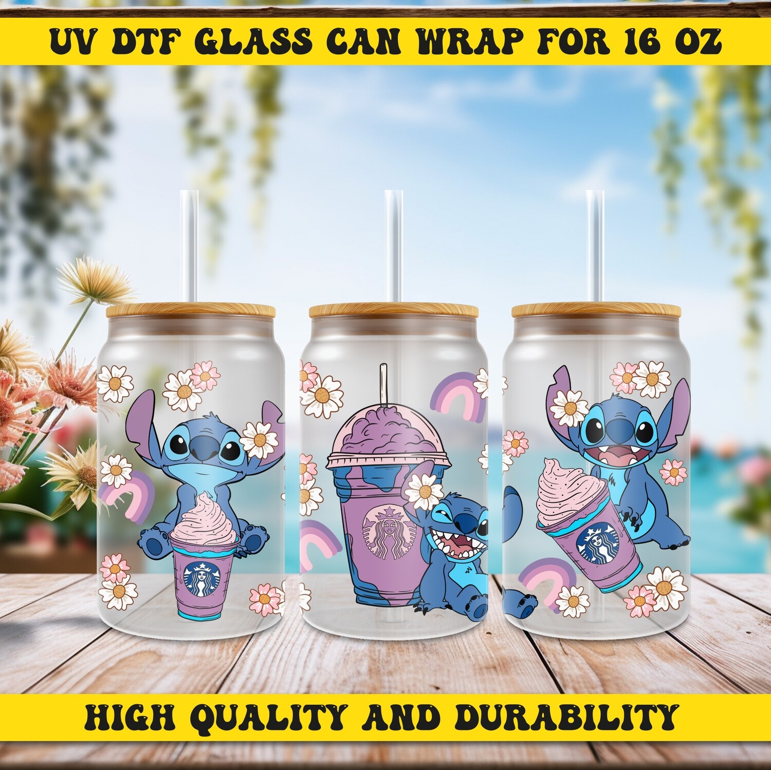 Cartoon Design UV DTF Ready To Apply for 16oz