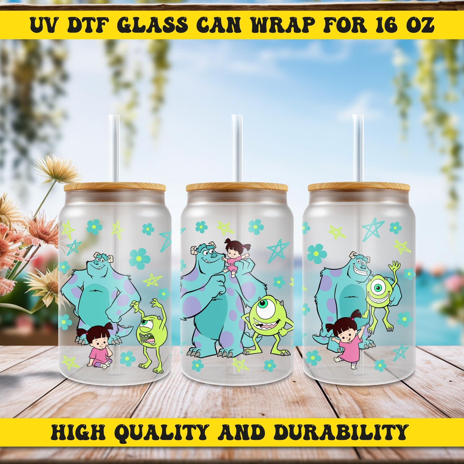 Cartoon Design UV DTF Ready To Apply for 16oz