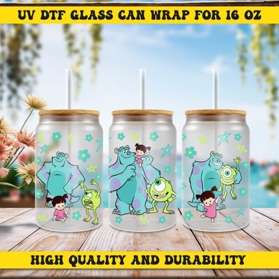 Cartoon Design UV DTF Ready To Apply for 16oz