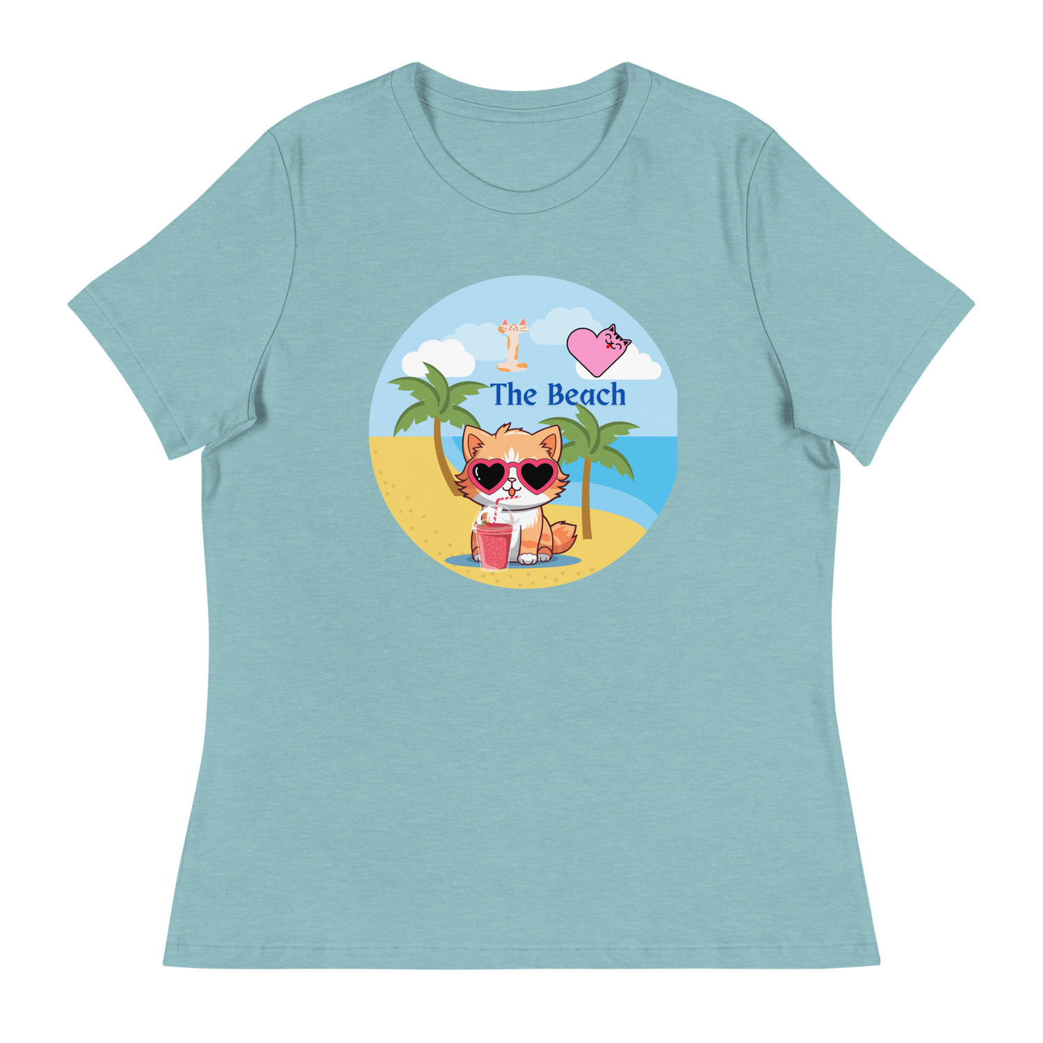 I love summer cute cat, beach, gift tee, mother tee. sister tee. Women&#39;s Relaxed T-Shirt