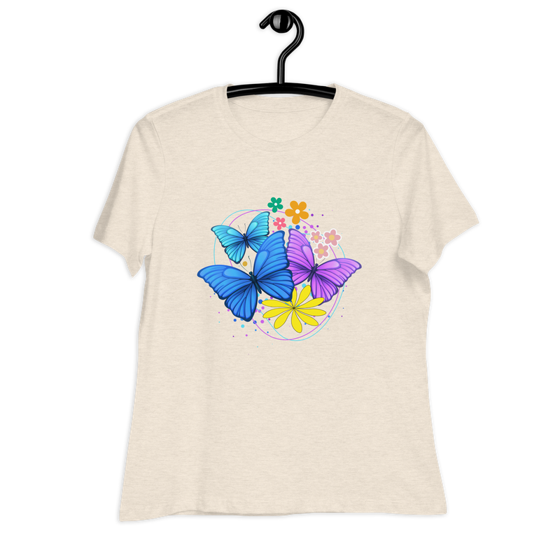Flower butterfly, Gift tee, Mother, sister, wife tee, Women's Relaxed T-Shirt