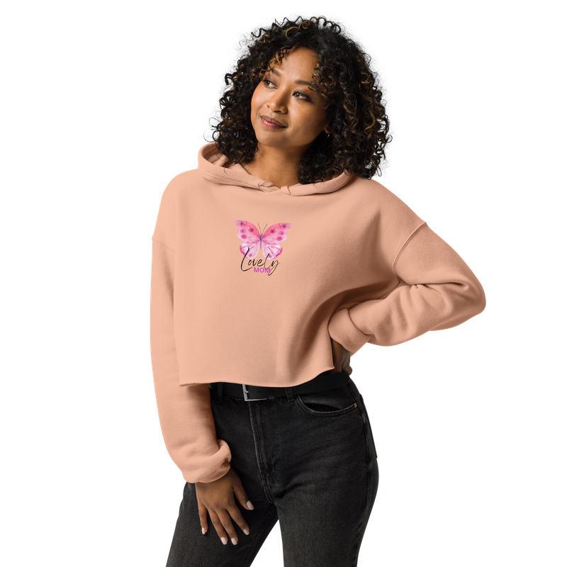 Lovely mom best gift mother&#39;s day Crop Hoodie