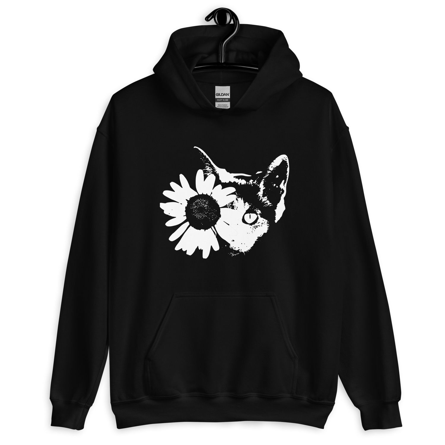 Unisex Hoodie, Unisex Hoodie, cat lovers, cat mom hoodie, cat dad hoodie, animal lover hoodie, flower eye cat.