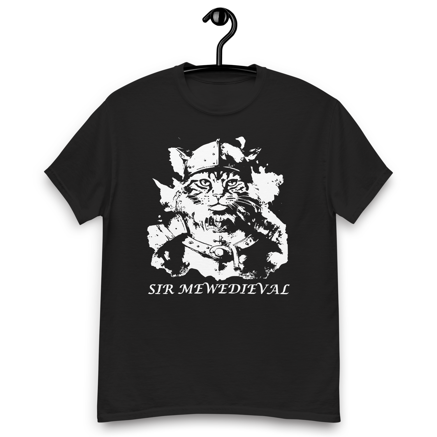 Unisex classic tee, Sir mewedieval T-shirt, Unisex classic tee, medieval cat, funny ugly cat tee, medieval cat knight, Antic vintage shirt
