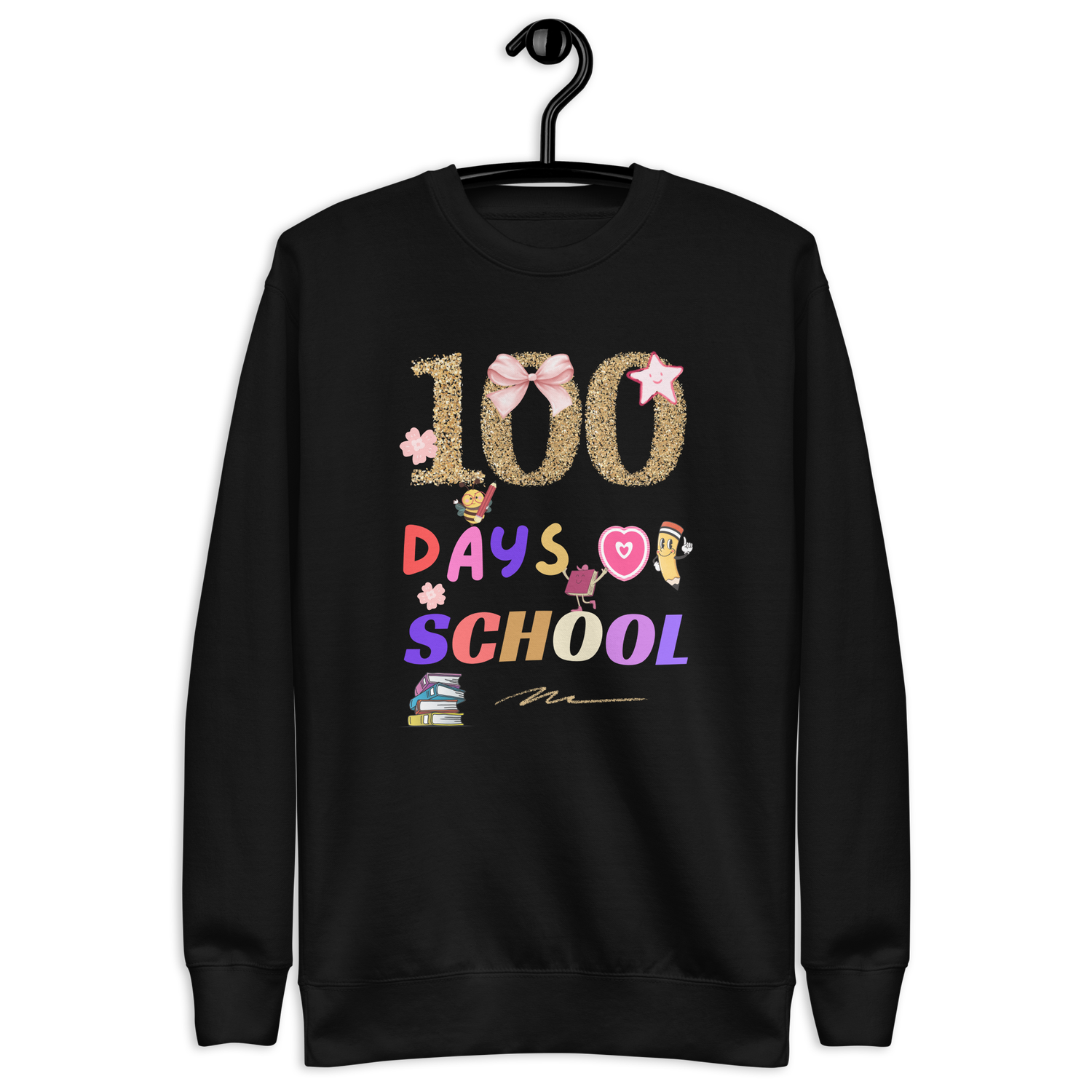 100 days of school shirt, school sweatshirt, teacher tee, back to school. Unisex Premium Sweatshirt