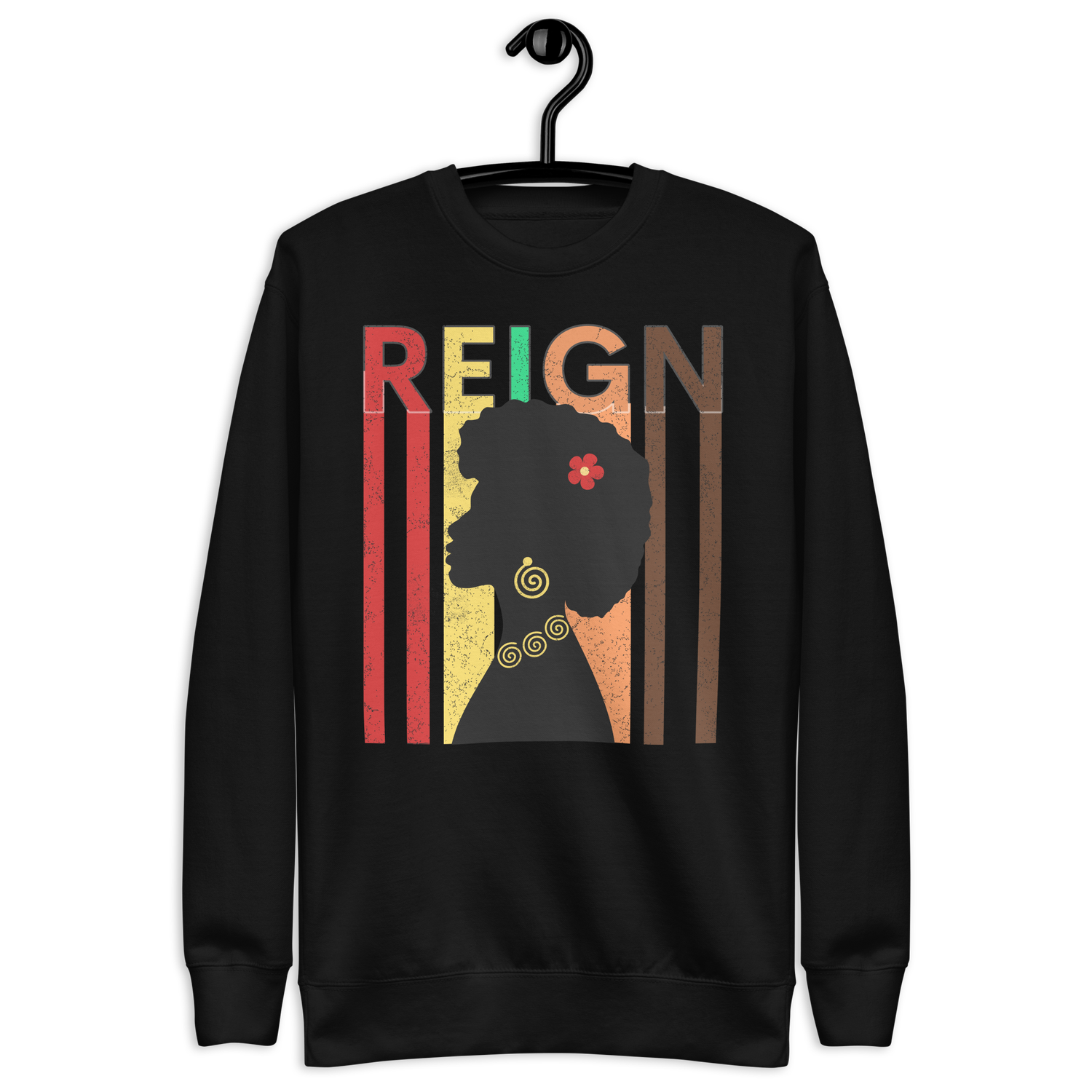 Reign Supreme - Black History Month Afrocentric Sweatshirt. Unisex Premium Sweatshirt. Black History Month, Black excelence.and Queen. 