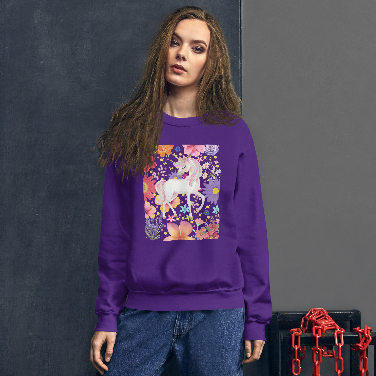 Women&#39;s magical unicorn sweatshirt, retro unicorn sweater, dreamcore sweatshirt, fairycore crewneck, floral sweater  . rainbow unicorn