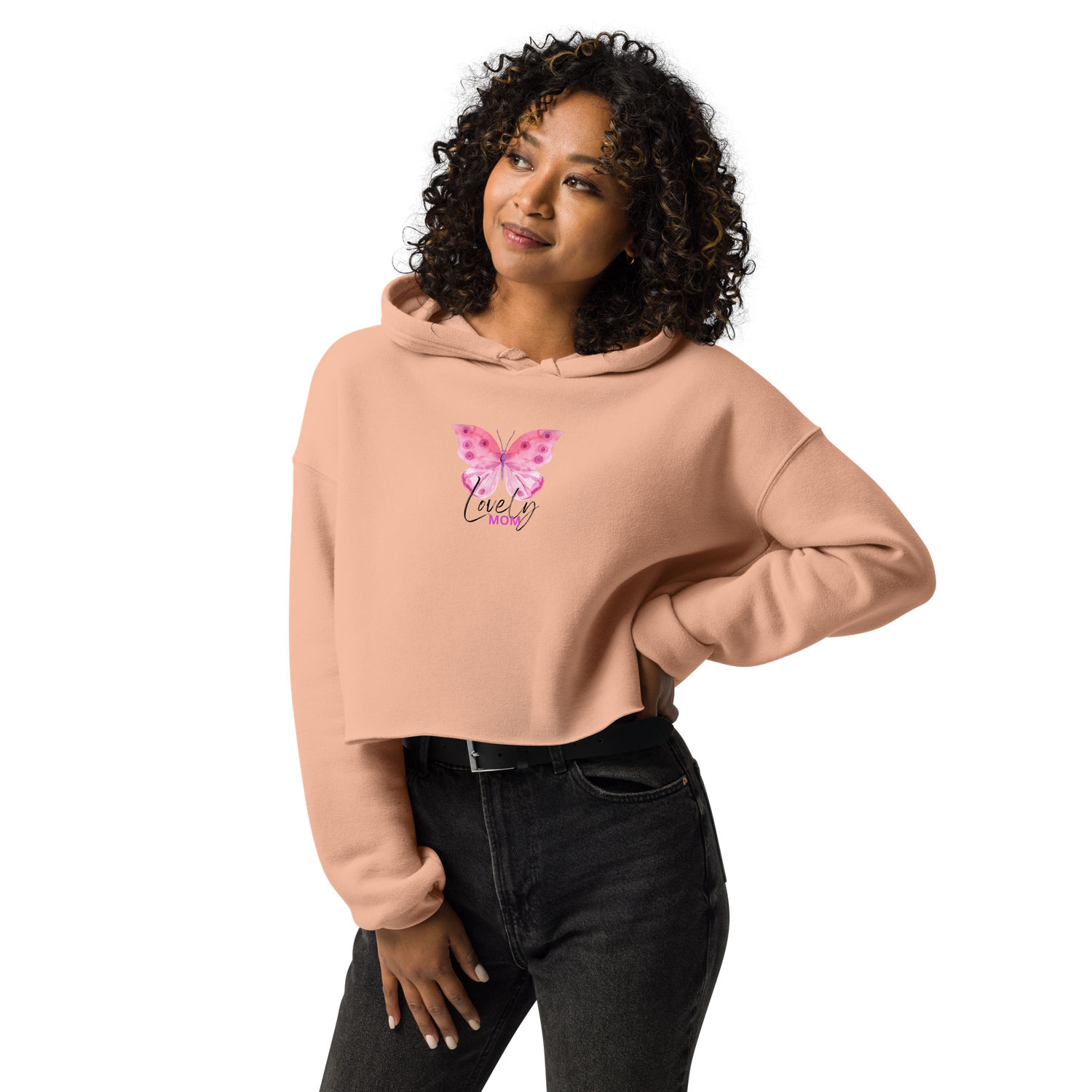 Lovely Mom Mother's Day Crop Hoodie