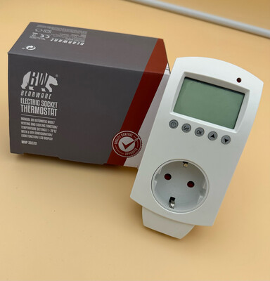 Bearware - Thermostat digital - Steckdosenthermostat - Steckdosen Thermostat für Heizung Heizgeräte Infrarotheizung Kühlgeräte - programmierbar - Anti-Frost-Modus - Weiß - benutzeroptimierte Anleitung